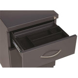 Pemberly Row 20" 2-Drawer Modern Metal Mobile Filing Cabinet, Charcoal Finish