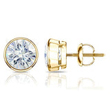 1 to 7 Carat Moissanite Round Stud Earrings