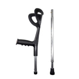 Lightweight Foldable Forearm Crutch, Aluminum Walking Stick,Height Adjustable, Ergonomic Handle with Comfortable Grip 2ZG-02BM (Silver)