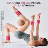 INDEPANDIA Wrist Ankle Weights for Women & Men, 4lbs Adjustable Weighted Bangles to Boost Calorie Burn & Strength, Arm & Leg Weights, Hot Pink