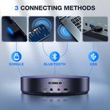 Conference Speaker and Microphone, Zoom Certified Bluetooth Speakerphone with 4 AI Mics 360° Voice Pickup, 18H Talk Time