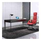 zhongxlla Standing Desk, Solid Wood Writing Desk Smoky Color, Modern Home Office Table for Workspace