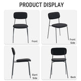 Sidanli Stackable Waiting Room Chairs, Armless Upholstered Guest Chairs Set of 4 with Comfotable Cushion