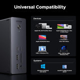 Thunderbolt 4 Dock 13-in-1 40Gbps Docking Station with Dual 4K@60Hz Single 8K Display, 90W Charging for Laptop
