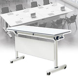 Folding Conference Table with Flip-Top Design, with Caster Rectangular Modular Conference Room Table