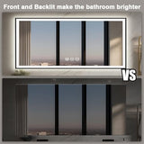 EchosLife 72x32 LED Bathroom Vanity Mirror - Black Aluminum Framed