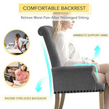 adochr Upholstered Fabric Accent Dining Chair, Arm Dining Chair