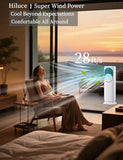 Hiluce 4-IN-1 Tower Fans that Blow Cold Air for Bedroom, Bladeless Fan and Heater Combo,28 ft/s Quiet Swamp Cooler Fan with Ice Packs,180° Oscillating,2 Heating & 3 Cooling Speed, 9H Timer