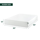 Zinus Green Tea Memory Foam Mattress 12 Inch, Pressure-Relieving Comfort & Full-Body Support, Naturally Fresh, Medium Firm Feel, CertiPUR-US & Oeko-TEX Certified Safe Materials, Queen