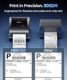 Phomemo 300 DPI 4x6 Thermal Shipping Label Printer with 500 Labels, Ethernet Bluetooth USB, High Resolution Thermal Printer for Small Business, Compatible with iOS Android Windows Mac, for USPS UPS