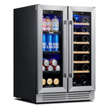 Yeego 24 Inch Wine and Beverage Cooler with 60 Cans and 20 Bottles