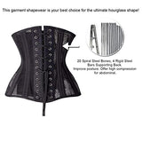 SHAPERX Women 26 Steel Boned Mesh Corsets Longline Heavy Duty Waist Trainer Long Torso Cincher,SZ1794-Black-3XL