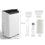 14,000 BTU Portable Air Conditioner with Remote Control, 4-IN-1 Remote Control Vertical AC Unit Cooling up to 750 Sq. Ft. Cooling/Dehumidifier/Fan/Timer, Low Noise, Apartment, Bedroom, Office, Black