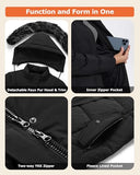 Venustas Women's Long Down Coat with Detachable Faux Fur Hood, Water-Repellent Winter Puffer Parka Jacket