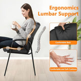 Leather Guest Chair with Padded Arm Rest for Reception Meeting Conference and Waiting Room