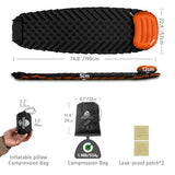 BUERTS Camping Sleeping mat and Inflatable Pillow - Set, Portable, Ultra-Light, Thickened, Quick to inflate in 30s, can be Spliced. Suitable for Backpacking, Hiking, Camping and Other Scenes