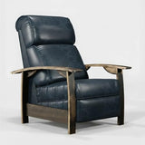 Trend Manor Whiskey Barrel Recliner Chair | Handcrafted from Authentic Whiskey Barrels | Italian Leather | Made in USA | Jeans Finish | Luxury Recliner