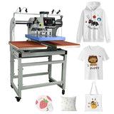 16x24 Pneumatic Heat Press Machine: Dual Platen Heat Transfer Press with Infrared Laser Positioning
