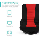 Best Choice Products Swivel Gaming Chair 360 Degree Multipurpose Floor Chair Rocker for TV, Reading, Playing Video Games - Black/Red