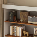 Vyre 70.8" Tall White Bookshelf, Farmhouse Modular Bookcase with 6-Tier Adjustable Shelves