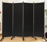 Room Divider 6FT Folding Privacy Screens with Lockable Wheels,