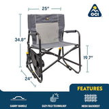 GCI Outdoor Freestyle Rocker Portable Folding Rocking Chair, Outdoor Camping Chair with Side Table