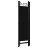Zexlorith 5-Panel Room Divider, Foldable Iron Privacy Screen, Black