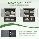 OPTYMIRA Garage Wall Cabinet Metal Storage Cabinet with Lock Wall Mounted Heavy Duty Steel Tool Cabinet with Doors, Assembly Needed