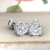 0.25 Carat - 10 Carat Round Cut Lab-Grown Diamond 4-Prong Stud Earrings