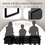 Waiting Room Bench with 3 Seats,Faux Leather Reception Bench Upholstered Office Guest Chair