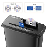 8-Sheet Strip Cut Paper, CD, and Credit Card Shredder, 3.4 gallons, Black Amazon Basics