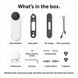 Nest Doorbell (Wired, 2nd Gen) - Wired Video Doorbell Camera - Doorbell Security Camera - Snow Google