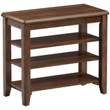Taitiy Shoe Bench Storage Rubberwood, Entryway Bench with 3-Tiers Height Adjustable, Shoe Rack Front Door Entrance Organizer for Hallway Living Room, Mudrooms, Walnut,23.6"