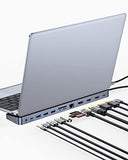 Baseus Laptop Docking Station, 4K Multitasking Docking Station with 2 HDMI+DP, PD, 3 USB-A, RJ45, Audio, TF/SD Card Reader