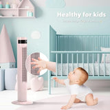 Antarctic Star Tower Fan Portable Floor Fans 85°Oscillating Fan 36'' Quiet Cooling 12H Timer Remote Control Standing Bladeless Electric 3 Speeds Wind 3 Modes Bedroom Office(36 inch, Pink)