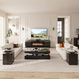 4-Piece Modern Living Room Table Set, Black
