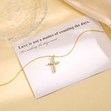 Carffordo 16K Gold Plated Cross Necklace for Women, Cubic Zirconia Necklace