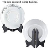 Tatuo 4 Packs 4 Inch Wooden Display Stand Decorative Plate Stands for Display Picture Frame Holder Easels (Black)