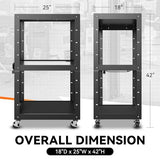 Auto Dynasty Height Adjustable AV Presentation Cart with Power Strip, Rolling Storage AV Carts for Video Projector