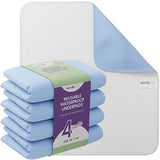 Incontinence Bed Pads - Reusable Waterproof Underpad Chair, Sofa and Mattress Protectors - Highly Absorbent, Machine Washable - for Children, Pets and Seniors (34x36 (Pack of 4), Blue)