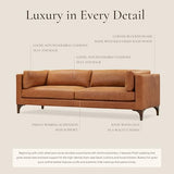 POLY & BARK Argan 93” Leather Sofa – Full-Grain Italian Aniline Leather