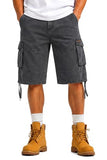 Heyfanee Mens Cargo Jean Shorts Relaxed Fit Y2k Work Denim Shorts for Men Casual Summer Jorts Loose Grey 34