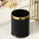 LEASYLIFE 14L/3.7GAL Black and GoldTrash can,Open Top, otel,Store