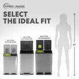 Simpli-Magic 16 Gallon (60L) Elegant Black Step Trash Can – Dual Compartment Kitchen Garbage Can