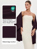 PULI Women's Burgundy Pashmina Shawl Wraps for Evening Dress Large Scarf Blanket Long Wedding Bridal Winter Warm Shoulder Wrap