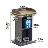 Portable Wooden Lectern Podium Stand - Floor Standing Speaking Desk for Churches Auditoriums & Events