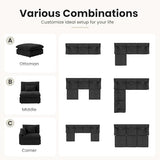 WJShome Cloud Modular Sectional Sofa Couch for Livingroom,119inch Down Filled L Shaped Couch with Wide Seat