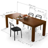 Mobili Fiver, Iacopo Extendable Dining Table, 55.1(86.6) x35.4 in, Walnut