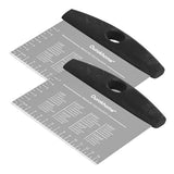 Ourokhome 2 Pack Bench Scraper Dough Cutter, Stainless Steel Dough Scraper with Laser-Etched Scale, Conversion Chart, Non-Slip Handle, Dishwasher Safe for Bread & Pastry, Black