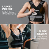 Koemier Adjustable Weighted Vest for Men and Women,11-20lb Vest with 6 Ironsand Weights,with Reflective Stripe,for Strength Training, Running, Fitness, Walking